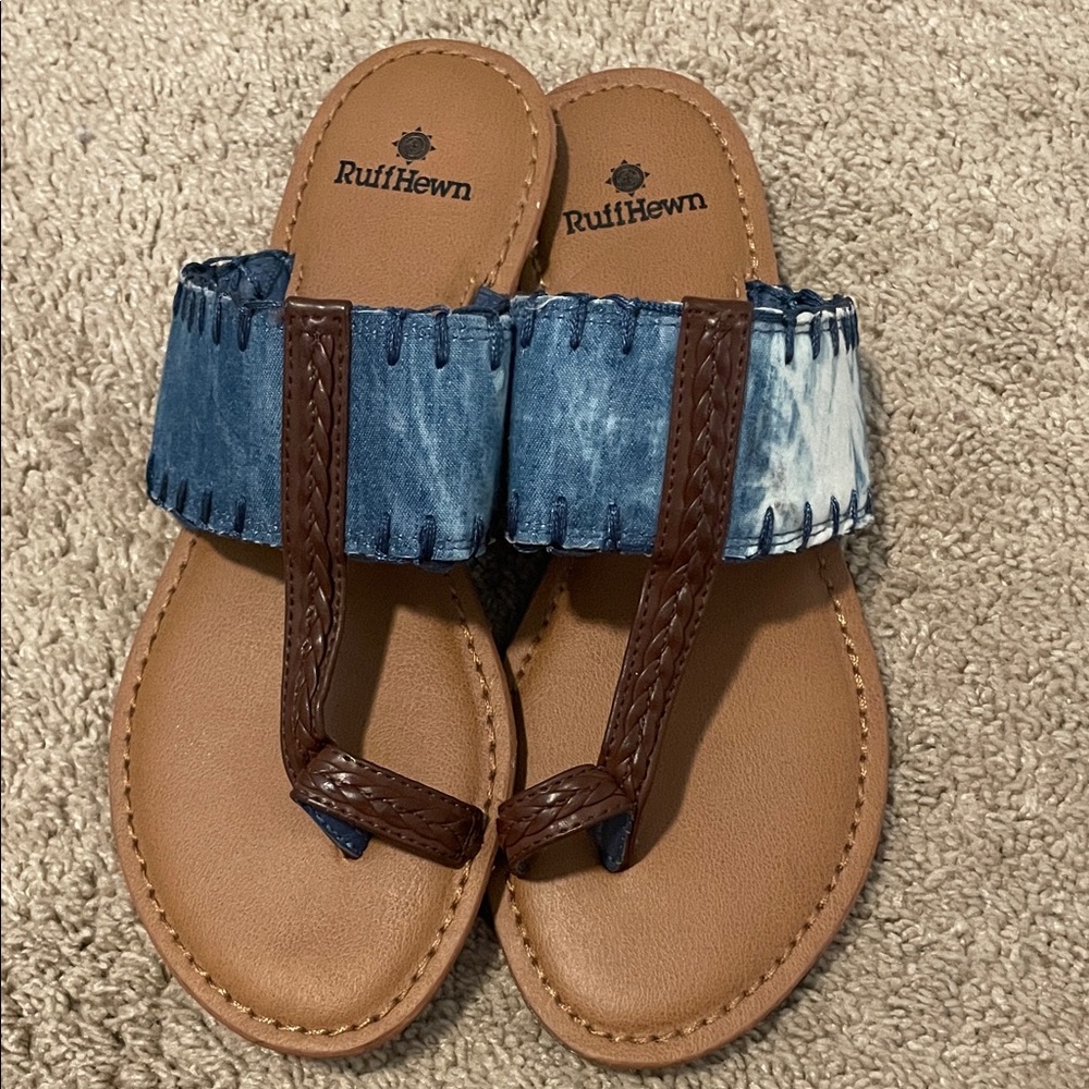 Ruff Hewn Blue and Brown Women's Sandals